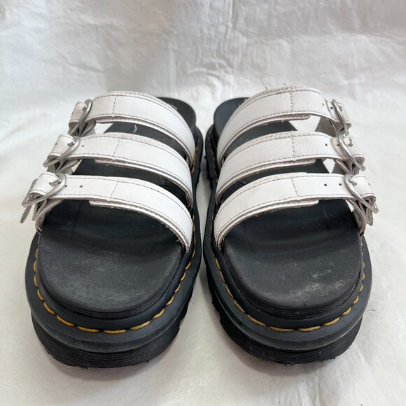 Dr Martens Blaire Slide sandals white leather size 9 platform docs slip on - Picture 2 of 12
